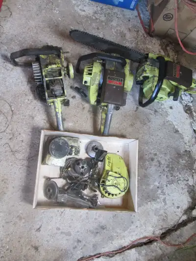 2 Pioneer chainsaws with spare parts., View more
