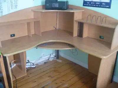 Large corner computer desk, PICK UP ONLY. Keswick Ridge., View more
