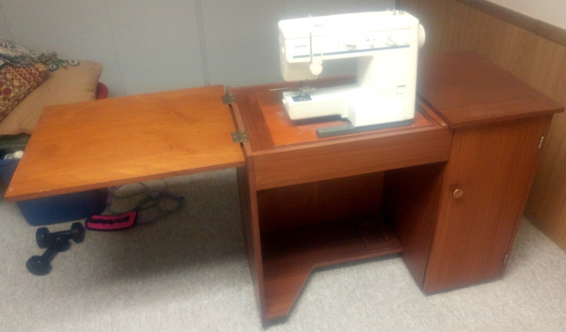 Sewing machine desk with sewing machine in Desks in Peterborough