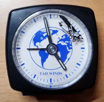 Vintage Rare DynaDisc Quartz Clock LogoMotion Travel Alarm Clock, View more