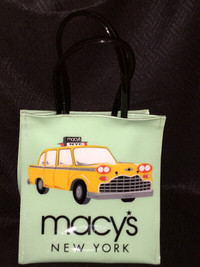 Macy's New York Yellow Taxi Vinyl Tote / lunch bag  8 inch