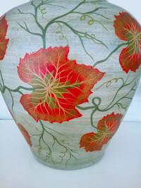 Beautiful Maple Leaf Hand Painted Pottery Large