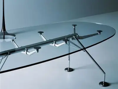 NOMOS, glass / metal table, View more