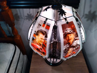 3 Dale Earnhardt Sr and Dale Jr Stained Glass Lamps