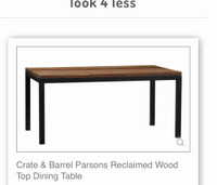  Crate and Barrel Parsons Tabel