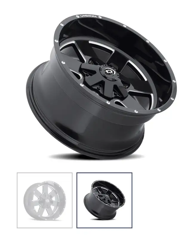 20” Vision Arc rims with 33” AMP Attack Tires in Tires & Rims in Markham / York Region - Image 4