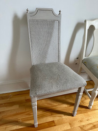 Canned backing antique chair with details 