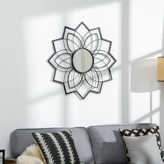 31" x 31" Modern Flower Wall Mirror, Decorative Mirror for Livin in Home Décor & Accents in Markham / York Region - Image 9