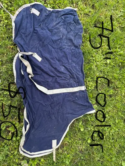 75” wool cooler rug $50 80” stable sheet from Brubachers Harness $50 81” Shires Winter turn out with...