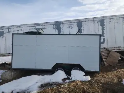 Home built enclosed trailer 15 feet by 7 feet by 6.6 feet trailer with 4 foot back door and a side d...