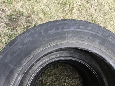 Three tires in fair shape. $20 for all three, set only. FOUR ZERO THREE THREE EIGHT ZERO FOUR SEVEN...