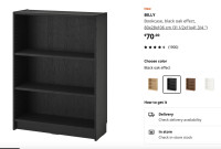 IKEA Billy Bookcase (black-brown) - 3 shelf
