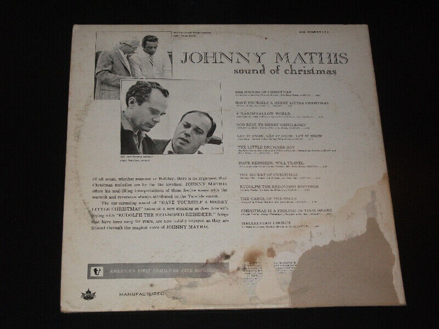 Johnny Mathis - Sounds of Christmas (1963)  LP dans CD, DVD et Blu-ray  à Ville de Montréal - Image 2