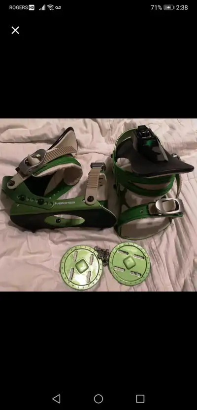 ALUMINUM SNOWBOARD BINDINGS SIZE SMALL/MEDIUM W HARDWARE, View more