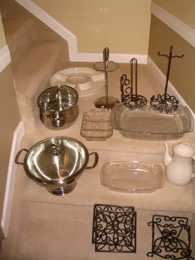 All items are in great condition. Mug tree, utensil holder, napkin holder, paper towel holder $20 EA...