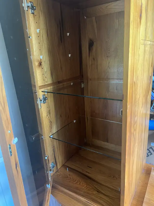Vintage Solid Walnut Wall Unit Cabinet Handcrafted in TV Tables & Entertainment Units in Gatineau - Image 4