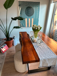 SOLD Natural Wood Live Edge Table