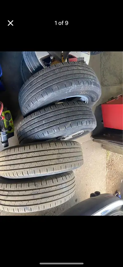 Set of 4 215 70 16 with Mitsubishi aluminum wheels 5x114.3mm $500 for all cash and carry Made 2020