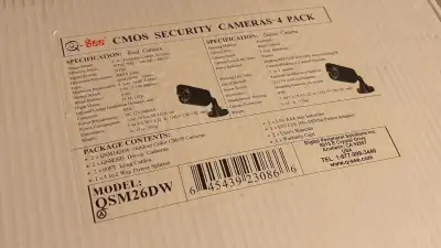 Q-See CMOS security cameras-4pack. New open box., View more