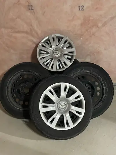 Selling a complete set of four (4) 15-inch steel wheels originally from a 2011 Mazda 2 hatchback. Th...