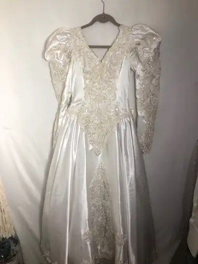 Wedding Dress. Long Trane. Embellished. Size Small., View more