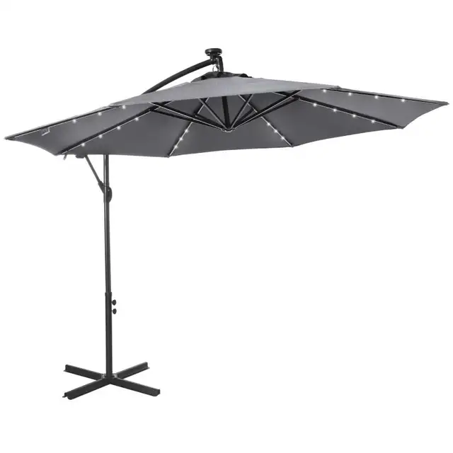 Banana 10' Outdoor Cantilever Umbrella with Solar Lights in Patio & Garden Furniture in Markham / York Region - Image 5