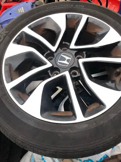 4. LIKE NEW CAR TIRE RIMS FOR SALE $150