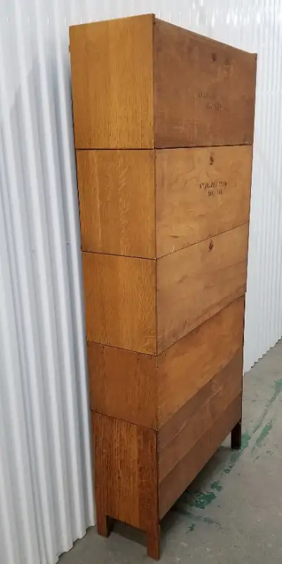 Antique Std Desk oak barrister bookcase 6 tiers 6 parts 3 doors in Bookcases & Shelving Units in Ottawa - Image 11