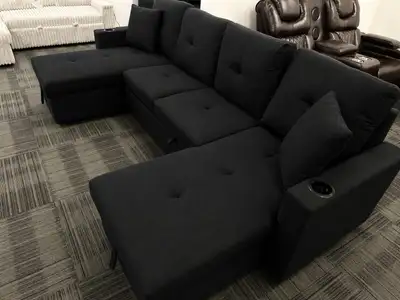 Modern Black & Grey Sofa Bed | Stylish & Space Saving Couch, View more