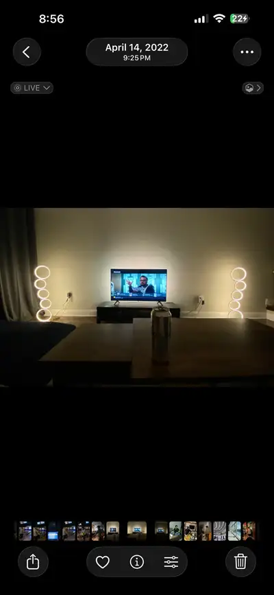 50” Hisense Smart TV + 2 Lamps + Led Lights + TV Stand/Bench, View more
