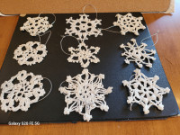Crochet Snowflake Christmas Tree Ornaments
