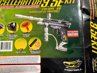 Exellerstor 3.5e paintball kit looks like it was never used. Everything you need except paintballs i...