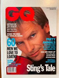 GQ Magazine December 1991 Sting cover