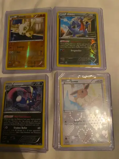 , Eevee reverse holo, cubing reverse holo and gabite reverse holo Geninja sold