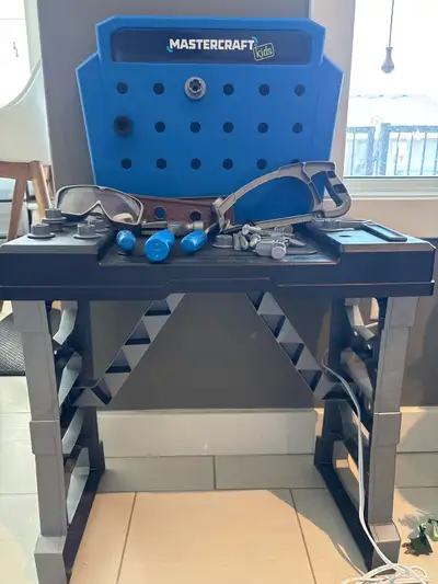 Get your little builder started with this Mastercraft Kids Workbench! This is a used workbench that...