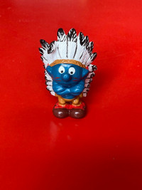 Smurfs 2.0144 Indian Smurf Scleich PVC Made in Hong Kong (1981)