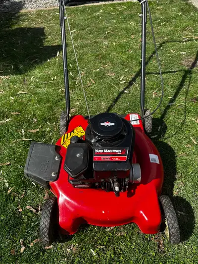 A very clean lawn mower that works and has been stored inside. It has a clean deck and starts. I wil...
