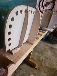 Cedar strip canoe strong-back and forms 