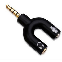 3.5mm Stereo Splitter Audio to Mic & Headset Plug Adapter For Ce