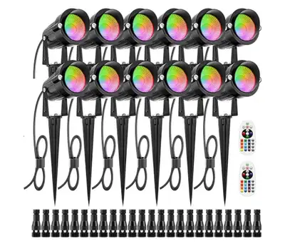 ZUCKEO 12W RGB Low Volt Landscape Lights, LED Color Changing L, View more