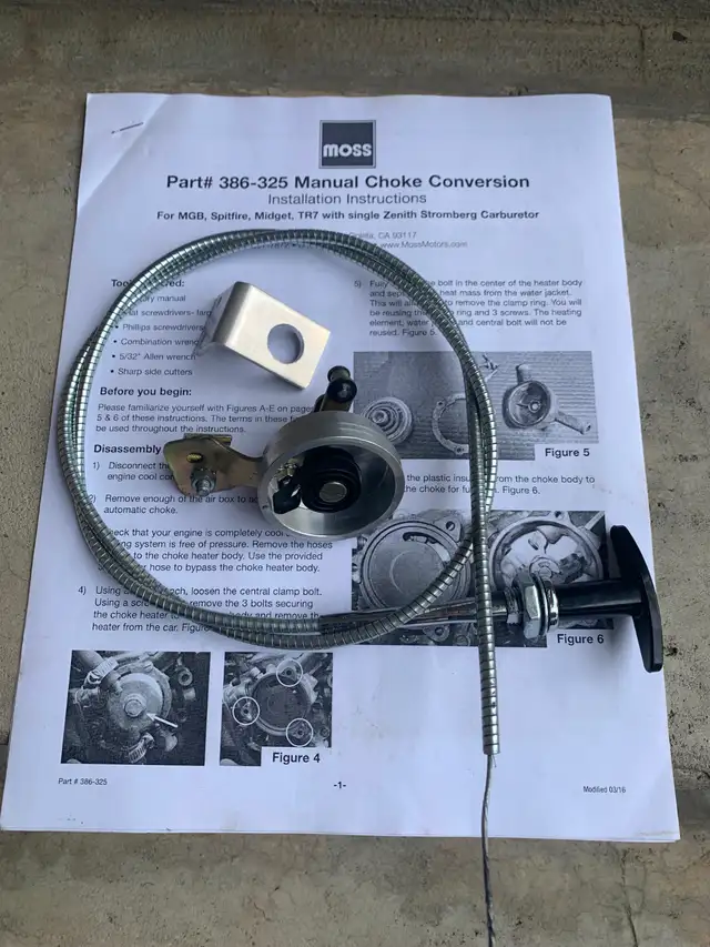 Zenith Stromberg Manual Choke Conversion Kit