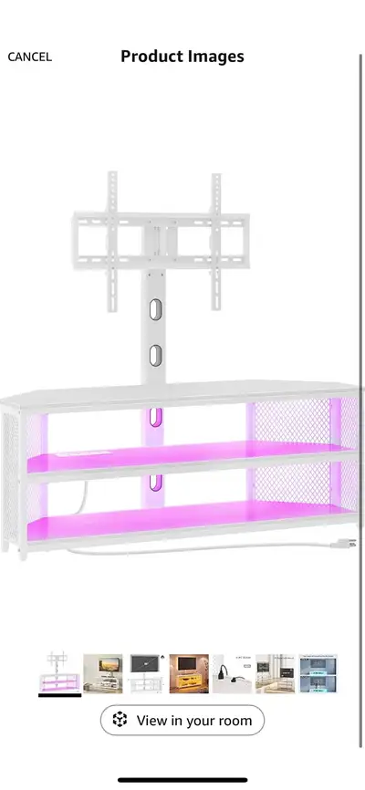 TV Stand with Mount and Power Outlet, Swivel TV Stand Mount with, View more