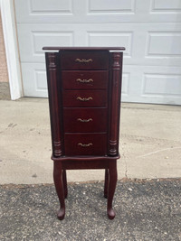 Standing  Wood Jewelry Cabinet