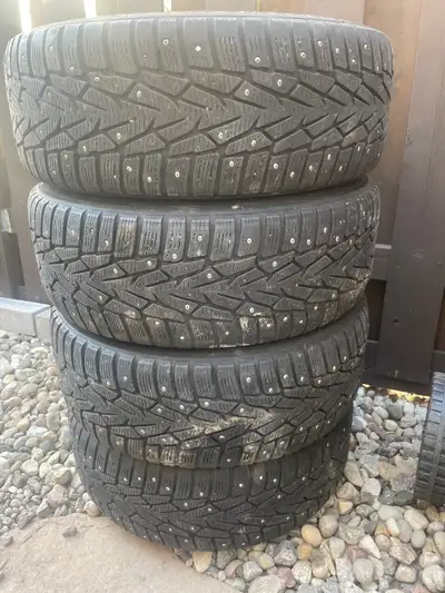 A Set of NOKIAN (Winter Tires) on steel rims. Sized: 205/55R16 Tire Tread 8/32 Bolt Pattern: 5x112