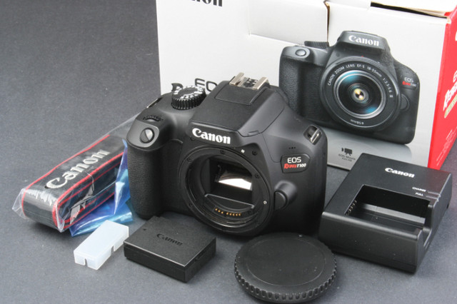 Canon EOS Rebel T100 / 4000D WIFi DSLR camera body, as NEW in Cameras & Camcorders in City of Toronto