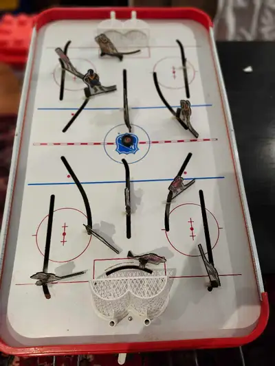 Vintage Coleco Model 5100 table hockey game. 1980’s era. The game comes with: - 2 official NHL p...