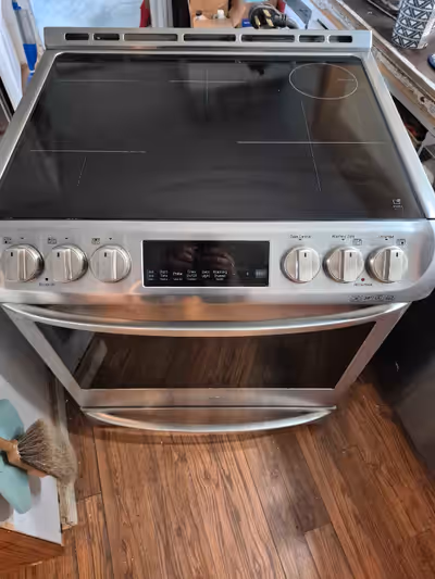 LG induction stove. 1 burner works intermittently but everything else works. We changed to gas
