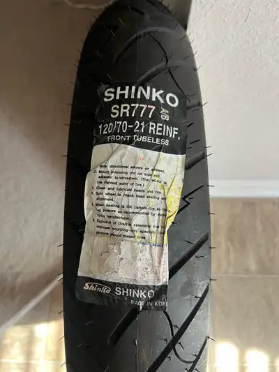 I'm selling a new Shinko SR777 120/70-21 reinforced front tubeless motorcycle tire. This tire is rea...