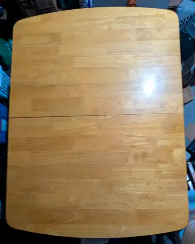 Solid wood kitchen table, built in center extension and 4 chairs, View more