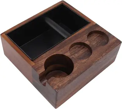 Wooden Coffee Tamping Stand, 4 in 1 Walnut Cafe Tamper Holder, View more